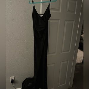 Long black prom dress w/ leg slit